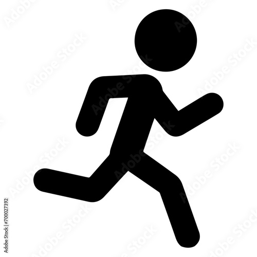 minimal Stick Figure character Run vector silhouette, black color