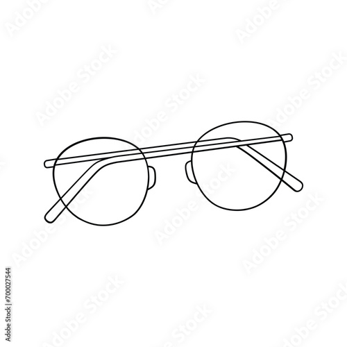 Hand drawn Kids drawing cartoon Vector illustration elegant glasses icon Isolated on White