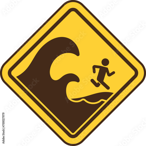 Tsunami Warning Sign Symbol