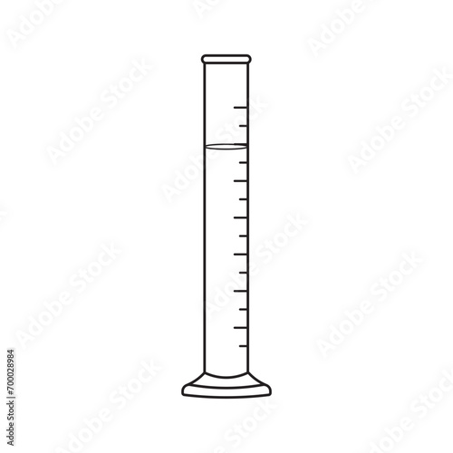 Hand drawn Kids drawing cartoon Vector illustration measuring cylinder icon Isolated on White