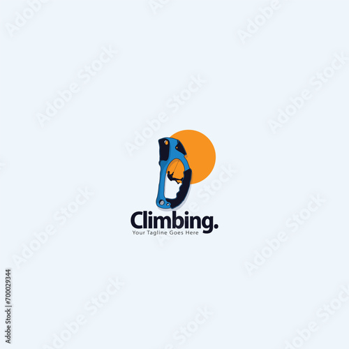 Outdoor Sports Mountain Climbing Rock Climbing.Adventure logo vector.