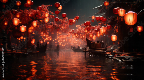 Red lanterns over the River s Water
