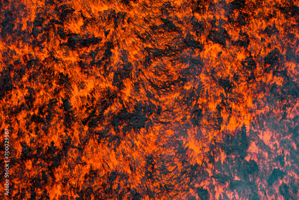 Eruptive vent with lava emis at the top of the Etna volcano