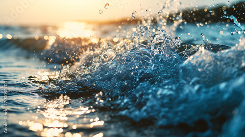 Clear blue water surface