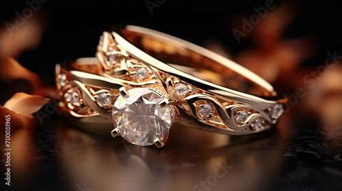 Closeup Gold Wedding rings