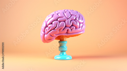 Colorful brain with a lightbulb