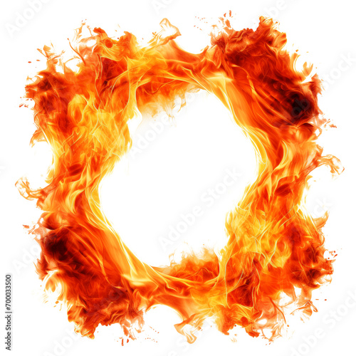 Overlay of flame in the shape of frame is cut out on a transparent background. The concept of a blaze, a design element. To be inserted into a design or project