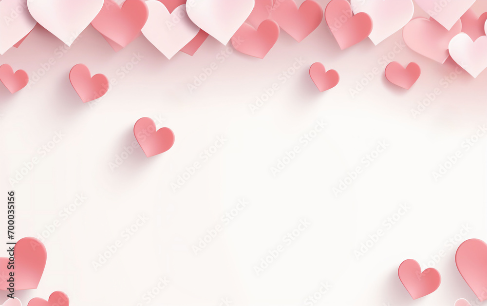 Heart confetti frame on a white background. Design for Valentine's Day greetings, romantic celebrations, wedding or engagement party. Banner with copy space Heart confetti frame on a white background. Design for Valentine's Day greetings, romantic celebrations, wedding or engagement party. Banner with copy space