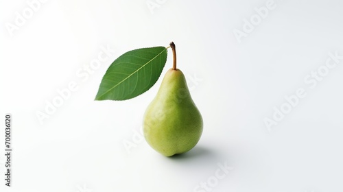 Pear with Leaf on White Background. Fresh, Healthy, Healthy Life, Fruit
