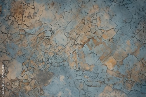 up close damaged old texture surface rough rty color blue dusty floor concrete cracked background grunge abstract beige brown blue gray