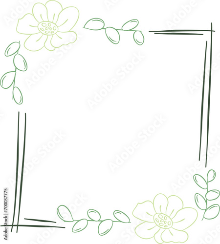 Vector Geometric Floral Frame Element