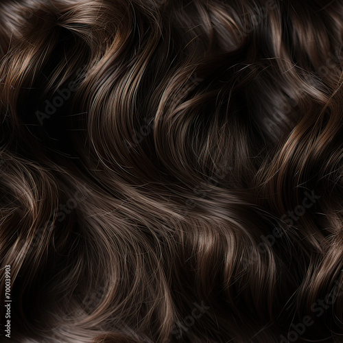 Seamless shiny curly hair pattern background
