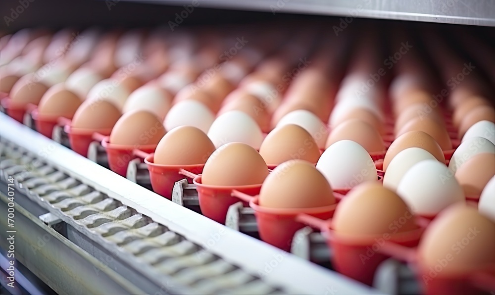 A Conveyor Belt Filled With a Variety of Eggs