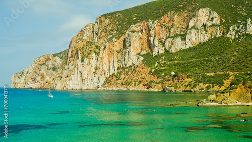 Scoglio Pan di Zucchero visto da Porto Cauli. Costa del Sulcis, bianco e nero.Sulcis Iglesiense Sardegna Italy