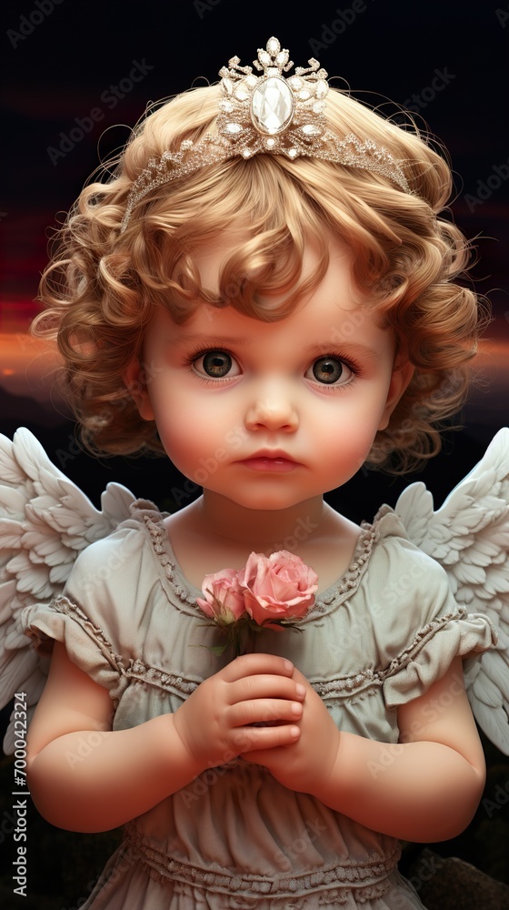 portrait of a little girl with flower portrait of a little girl with flower
