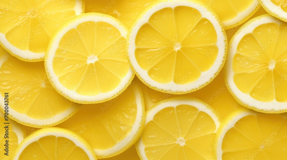 Fresh Lemon Slices Background. Healthy, Healthy Life, Fruit, Yellow
