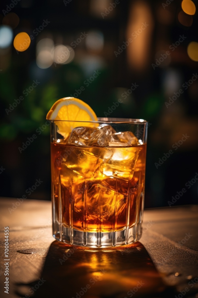 Cocktail close up in a bar setting Cocktail close up in a bar setting