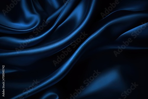 effect wave liquid design your space copy background elegant blue dark pleats soft wavy fabric shiny background texture satin silk blue dark background abstract blue black