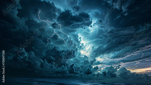 Dark mysterious monsoon cyclone storm clouds © Misha