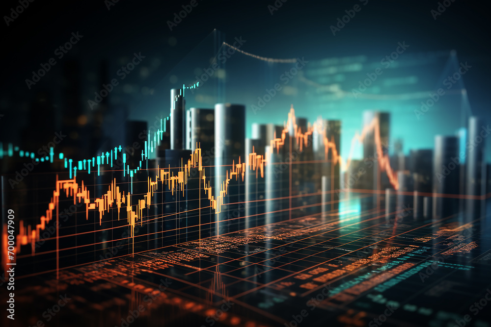 Investment finance chart, stock market business, and exchange financial growth graph Investment finance chart, stock market business, and exchange financial growth graph