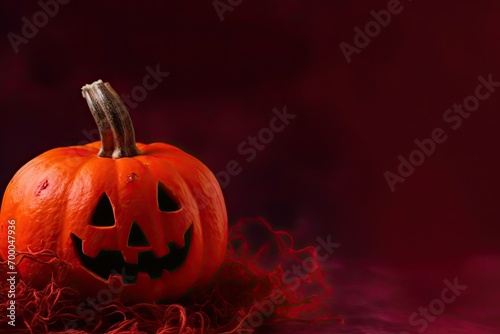 text your space copy pumpkin funny banner halloween close background red dark pumpkin halloween