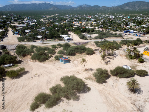 el sargento beach la ventana baja california sur mexico aerial view panorama