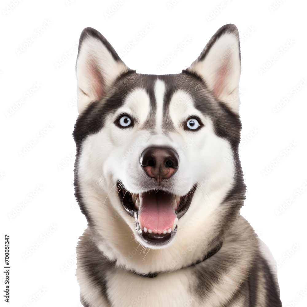 happy dog portrait siberian husky dog 