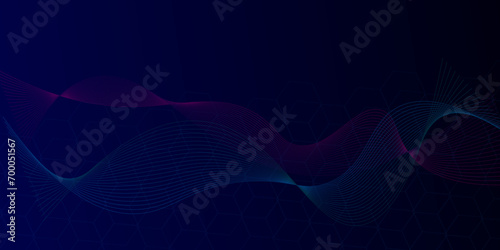 Vectors Data visualization, Future technology, Digital era, Information technology. Futuristic technology concept. Purple-blue-green gradient smooth wave lines for banner, presentation, web design.