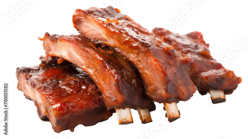 barbeque ribs isolated on transparent or white background  photo