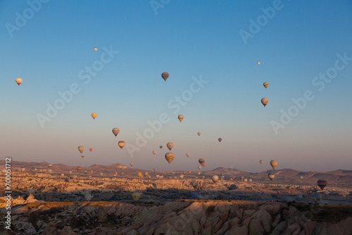 Balloons flying in Cappadocia, Turkey