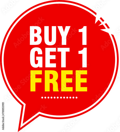Buy one get one free tag label, buy 1 get 1 free banner