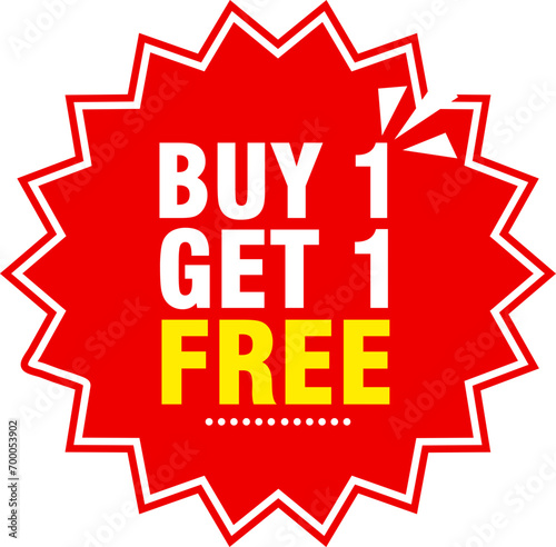 Buy one get one free tag label, buy 1 get 1 free banner