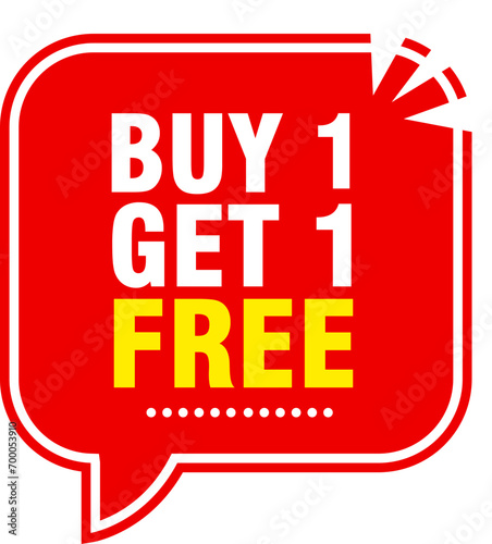 Buy one get one free tag label, buy 1 get 1 free banner