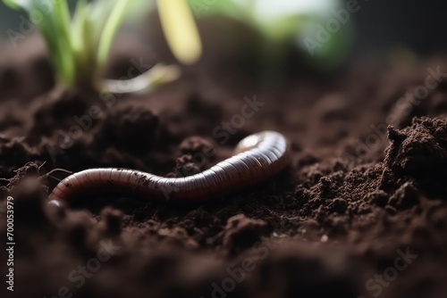 earthworm on wet soil  © SaraY Studio 