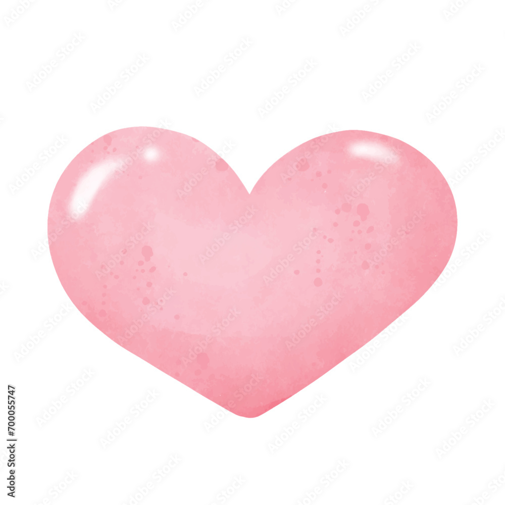 Pink heart watercolor	