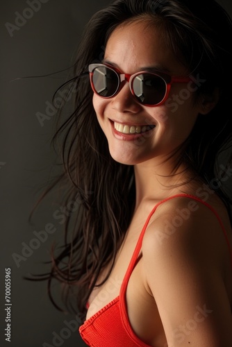 Elegant sunglasses in a chic portrait