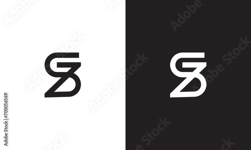 SZ logo, monogram unique logo, black and white logo, premium elegant logo, letter SZ Vector photo