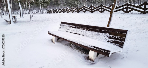 Shot of the outdoor winter scene in the rural village. Nature