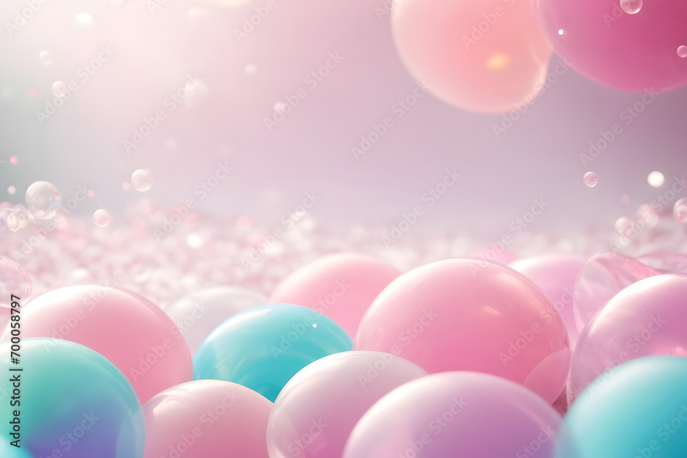 Abstract bokeh background with pink and blue colors. Defocused lights. Generative AI