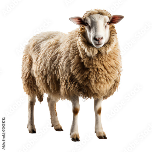 a sheep with a white background photo