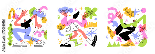 People dancing celebrating vector illustration