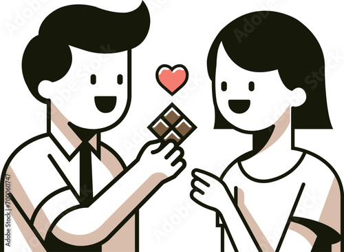 Valentine's Day couple, vector style, emoji style