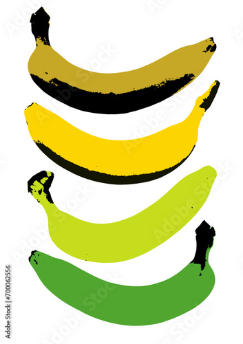 Banana ripening stages. Pop art style illustration. Perfectly suited for vibrant and fashionable t-shirt and hoodie prints.