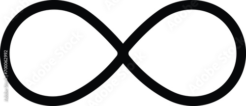 Infinity icon. Eternity, infinite, endless and forever loop symbol sign in black flat style isolated on transparent background. Symbol of repetition and unlimited cyclicity emblem. photo
