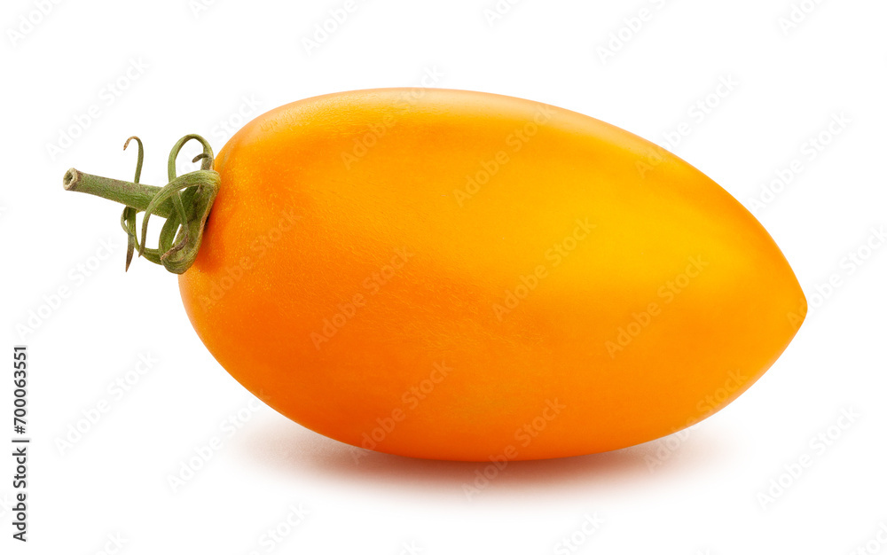 orange plum tomato path isolated on white orange plum tomato path isolated on white