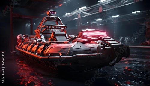 3D rendering of a futuristic sci fi car in the space.