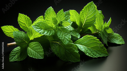 fresh mint leaves isolated on transparent background
