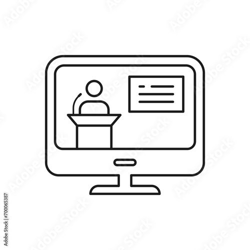 Online news icon line style isolated on white background. Vector illustration