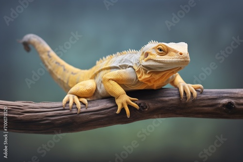 monitor lizard heat on wooden branch
