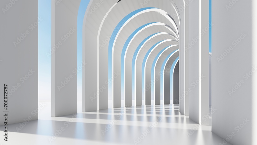 Abstract architecture background arched interior 3d render Abstract architecture background arched interior 3d render